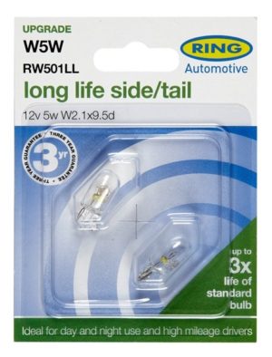LONGLIFE 12V 5W W5W T10 2tk Ring RW501LL