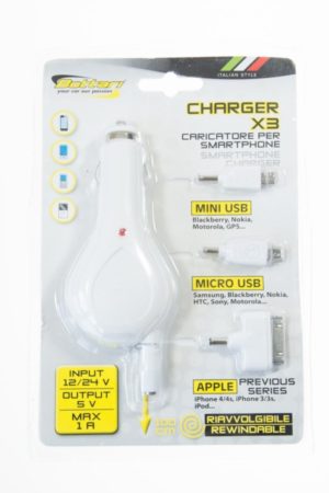 Nutitelefoni laadija 1A/5V,12/24V "X3-CHARGER" Bottari B30115