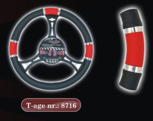 Roolikate MUST-PUNANE kroom ribad AutoMax 8716