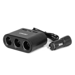 sigaretisüütaja hargmik 3 auguga 2x usb-a 1x usb-c 12-24v 120w 70cm amio 04361 hasmar auto